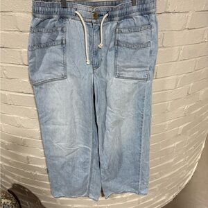 Lands’ End Light Blue Denim wide Leg Drawstring Pants